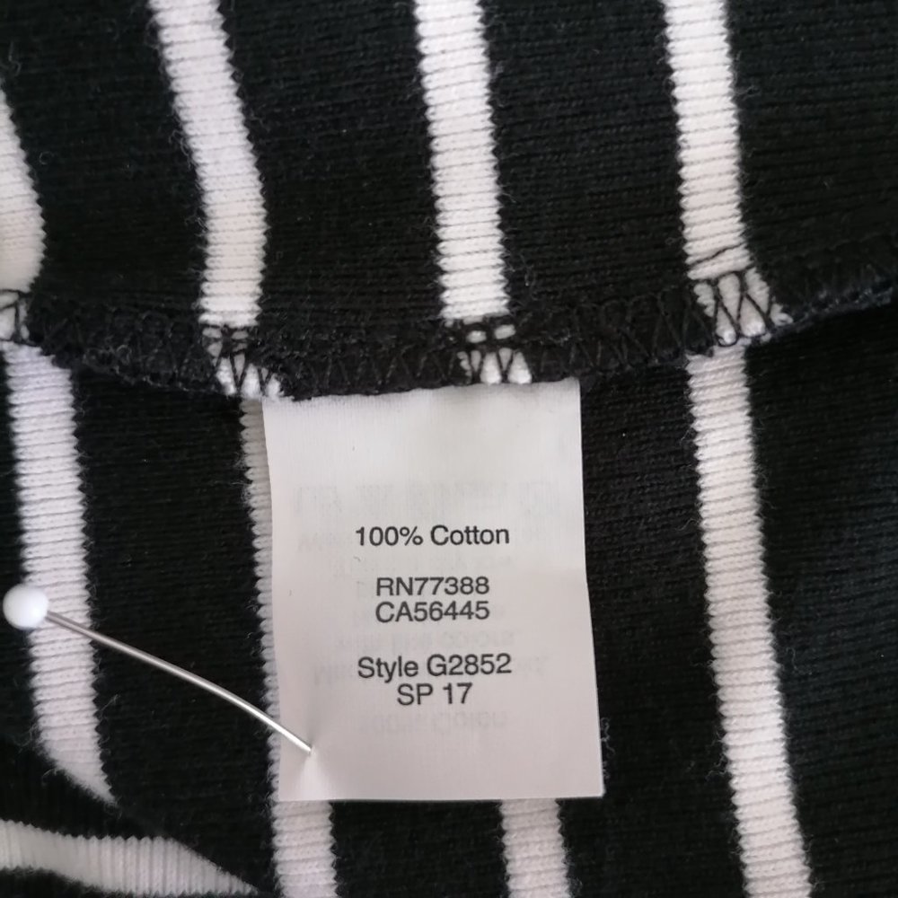 Madewell Womens Black & White 3/4 Sleeve Round Neck Striped T-Shirt Dress Size L - Picture 6 of 7